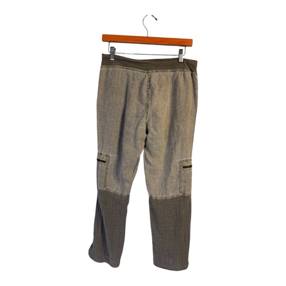 XCVI Hillside Green Linen Utility Cargo Straight Leg Drawstring Waist Pants S - Picture 7 of 12